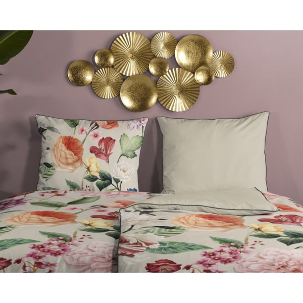 Bež enojna posteljnina iz bombažnega satena 140x200 cm – Descanso-image-2