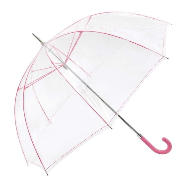 Prozoren dežnik z rožnatimi detajli Ptičja kletka, ⌀ 100 cm