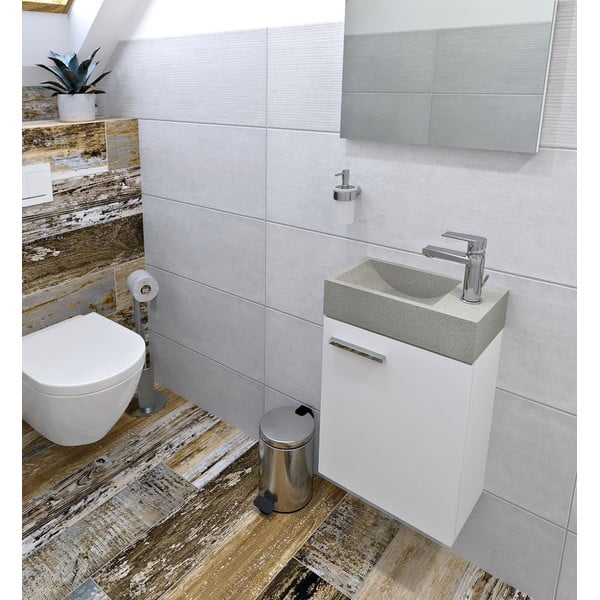 Svetlo siv betonski manjši umivalnik 40x22 cm Crest – Sapho-image-3