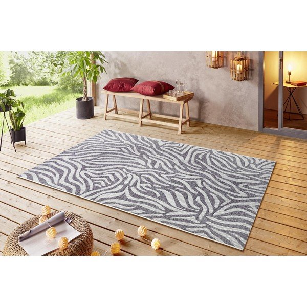 Sivo-bež zunanja preproga NORTHRUGS Cebra, 160 x 230 cm-image-1