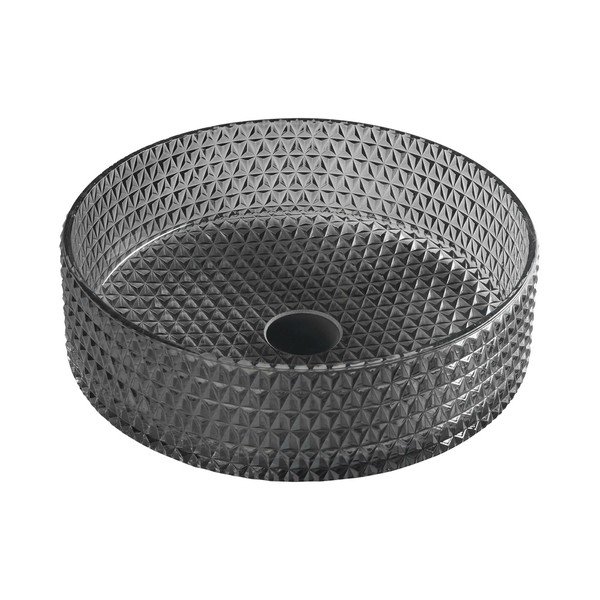 Črn steklen okrogel umivalnik ø 39,5 cm Maragua – Sapho