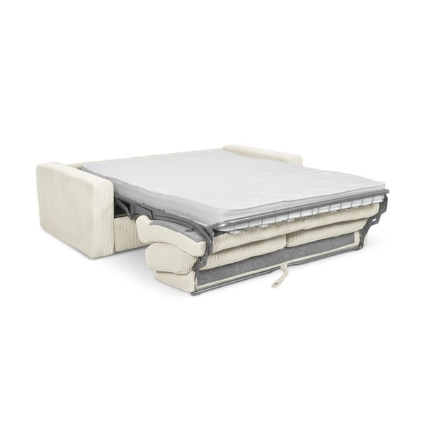 Bež raztegljiva sedežna garnitura iz rebrastega žameta 195 cm Nona – Makamii-image-3