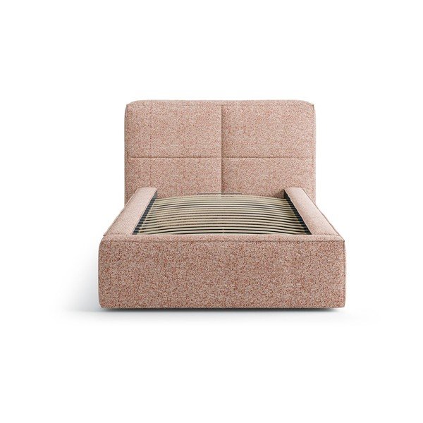 Rožnata oblazinjena postelja s prostorom za shranjevanje z letvenim dnom 90x200 cm Darren – Micadoni -image-3