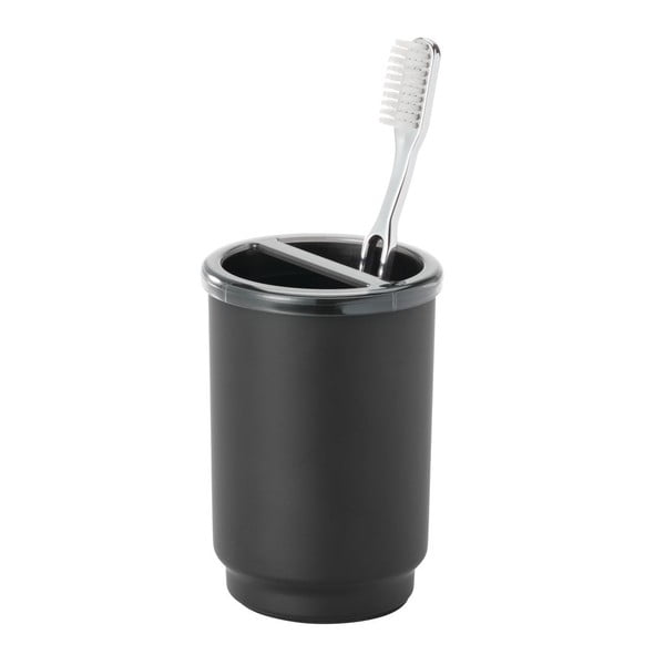 Črna skodelica za zobno ščetko iDesign Austin