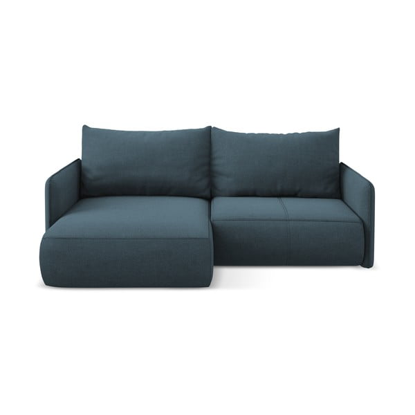 Modra raztegljiva/s prostorom za shranjevanje kotna sedežna garnitura (levi kot) Nanea – Makamii