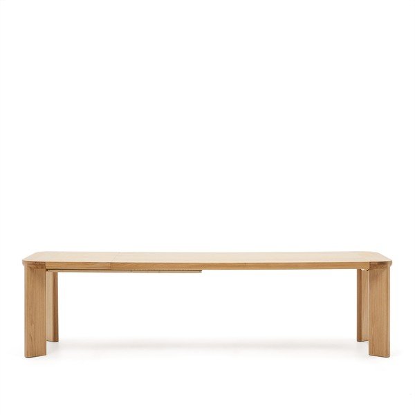 Raztegljiva jedilna miza z dodatno ploščo z mizno ploščo v hrastovem dekorju 100x240 cm Jondal – Kave Home-image-2
