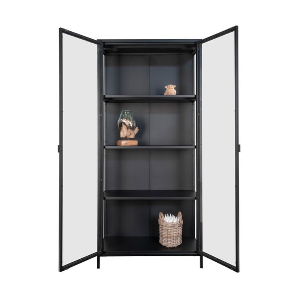 Črna kovinska vitrina 80x175 cm Brisbane – House Nordic-image-4