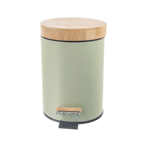 Svetlo zelen kovinski koš za smeti s pedalom 3 l Greenish – Orion