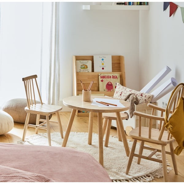 Otroška mizica iz kavčukovca Kave Home Dilcia, ø 55 cm-image-1