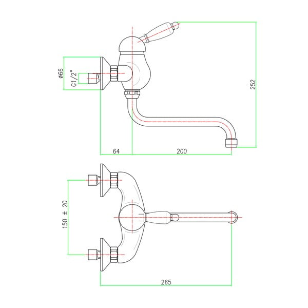 Stenska armatura za umivalnik v srebrni barvi (1 izhod) Kirké White – Sapho-image-1