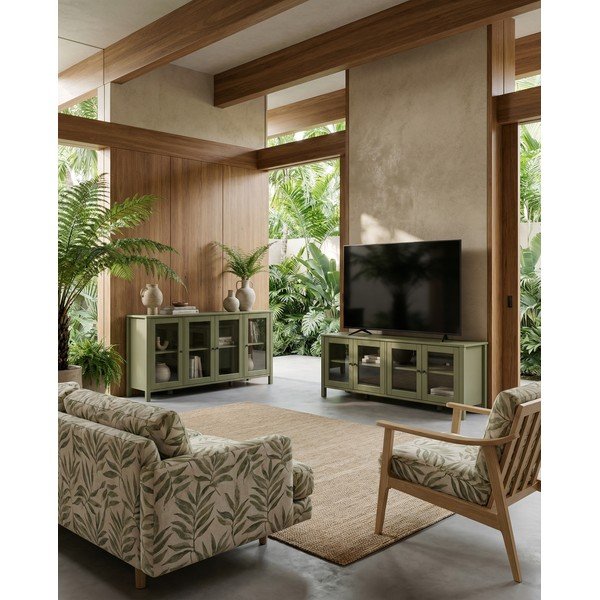 Zelena TV omarica iz masivnega bora 150x50x40 cm Alessandra – Marckeric-image-1