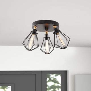 Črna/zlata stropna svetilka s kovinskim senčnikom ø 18 cm Oylat – Opviq lights