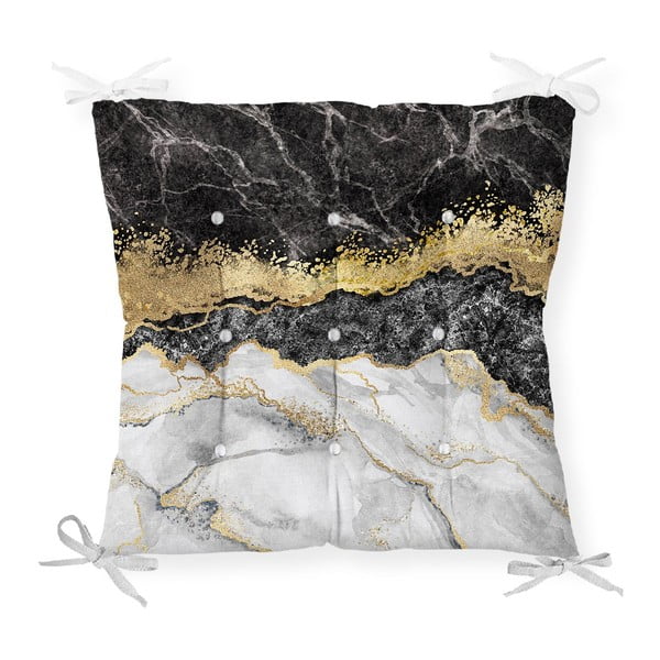 Sedežna blazina Minimalist Cushion Covers Black Gold Marble, 40 x 40 cm