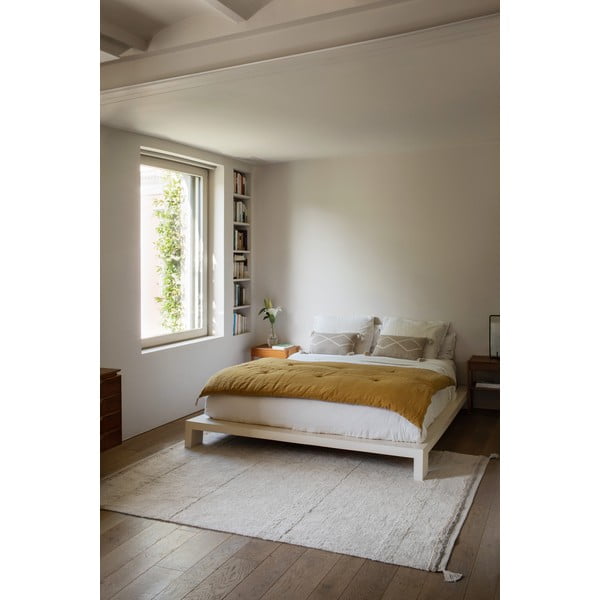 Kremno bela pralna ročno tkana bombažna preproga 140x200 cm Bloom Natural – Lorena Canals-image-1