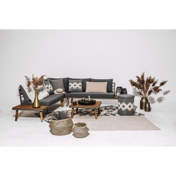 Siva vrtna zofa s strukturo iz akacijevega lesa Bonami Selection Lustio-image-1