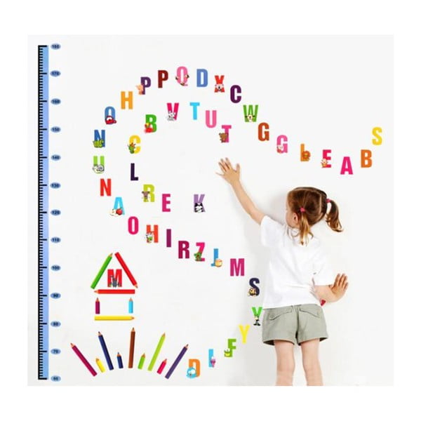 Otroška nalepka za merjenje višine za vrata/stenska 70x50 cm Alphabet – Ambiance