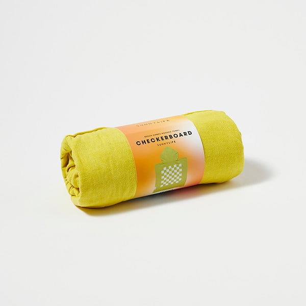 Rumena otroška brisača za plažo s kapuco Sunnylife Checkerboard, 3-6 let-image-2