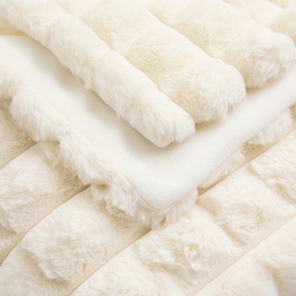 Kremno bela odeja iz mikropliša/iz umetnega krzna 180x220 cm Igloo – douceur d'intérieur-image-3