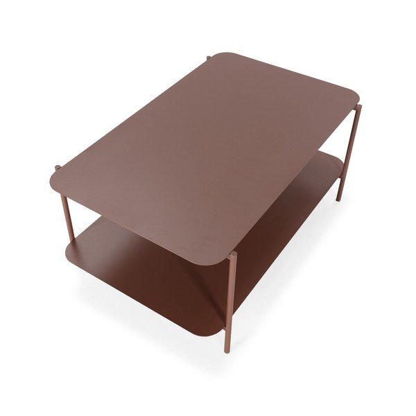 Kovinska klubska mizica v barvi terakote 58x90 cm Beatrix – MOME-image-2