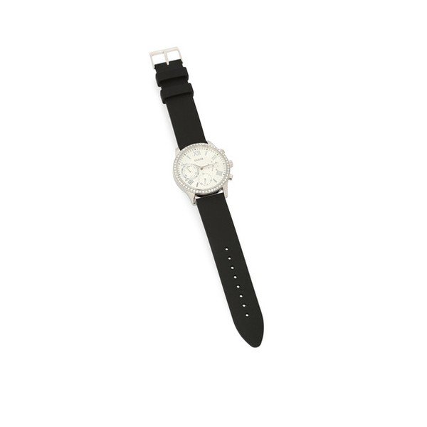 Ženska ura s črnim silikonskim pasom Guess W1135L5-image-1