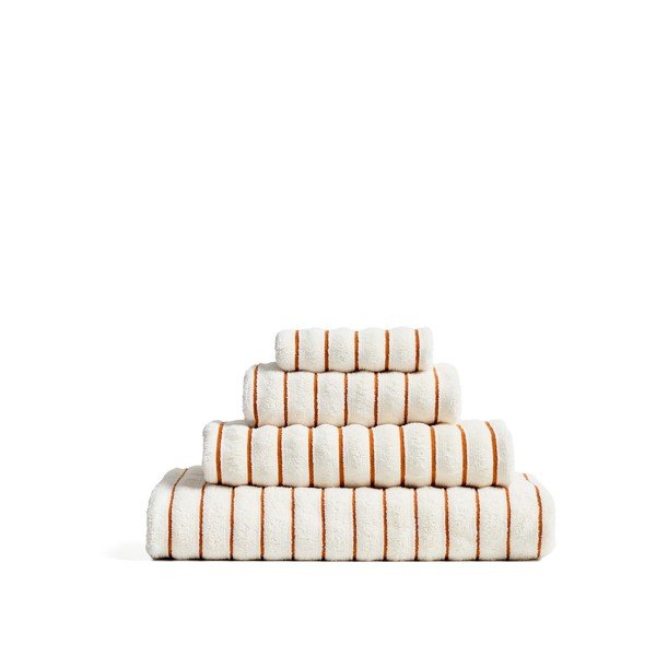 Oranžna/bež frotirna bombažna brisača 50x90 cm Dorane – Kave Home-image-2