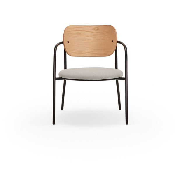 Siv fotelj v hrastovem dekorju Eclipse - Teulat-image-2