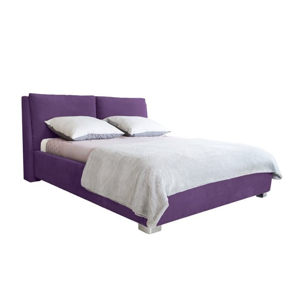 Vijolična zakonska postelja Mazzini Beds Vicky, 140 x 200 cm