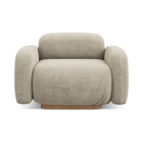 Bež modul za sedežno garnituro iz tkanine bouclé Ailani – Makamii-image-1