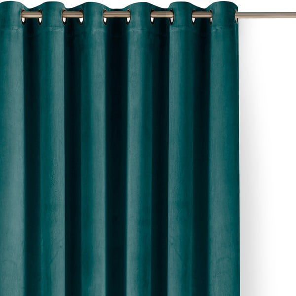 Modrozelena žametna zavesa za delno zatemnitev 140x175 cm Velto – Filumi