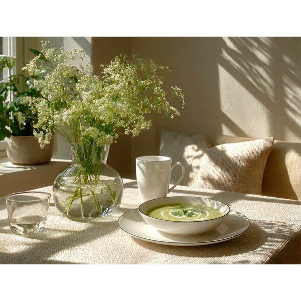 Bela porcelanasta skodelica 390 ml Decora – Orion-image-1