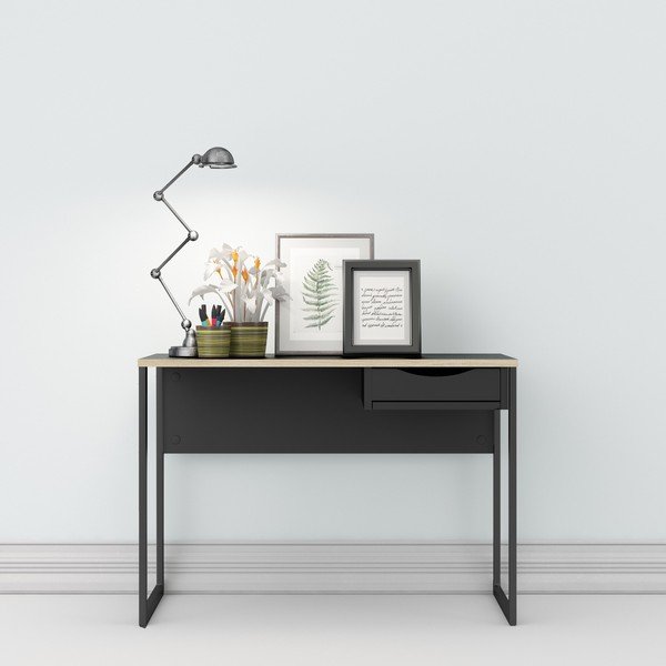 Črna pisalna miza Tvilum Function Plus, 110 x 48 cm-image-1