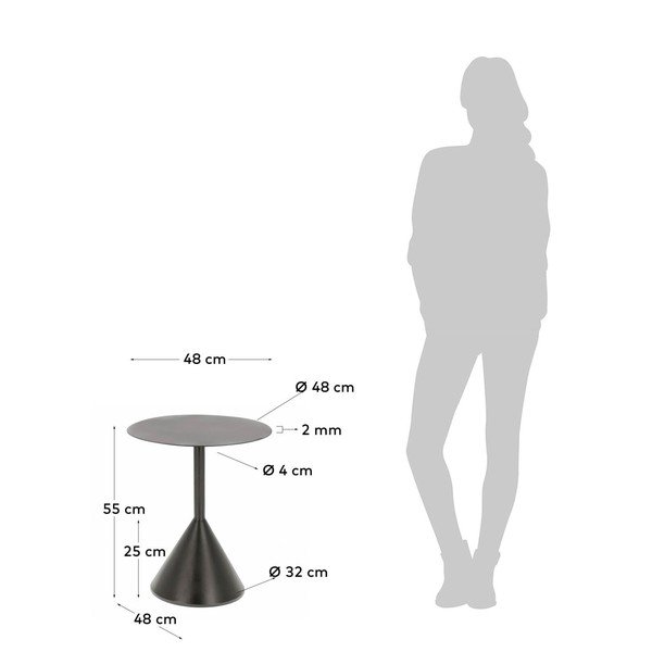Kovinska okrogla stranska mizica ø 48 cm Yinan – Kave Home-image-4