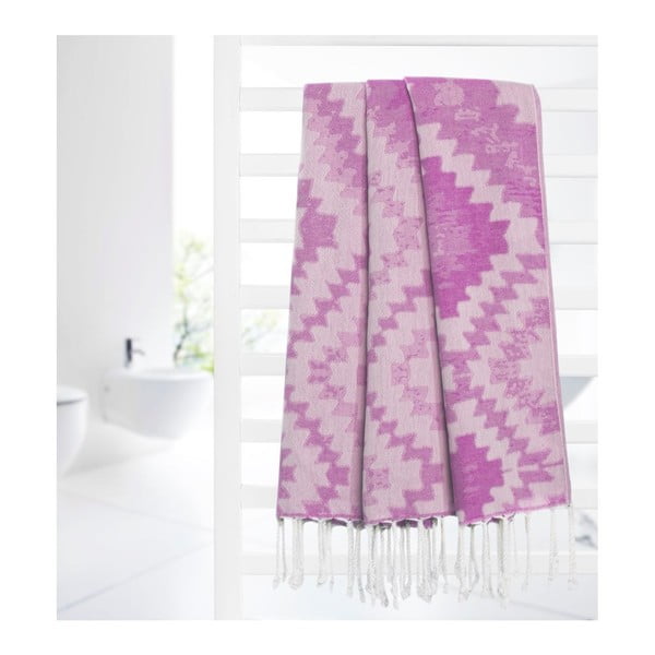 Brisača za kopanje Hammam Vive Purple, 95x180 cm-image-4