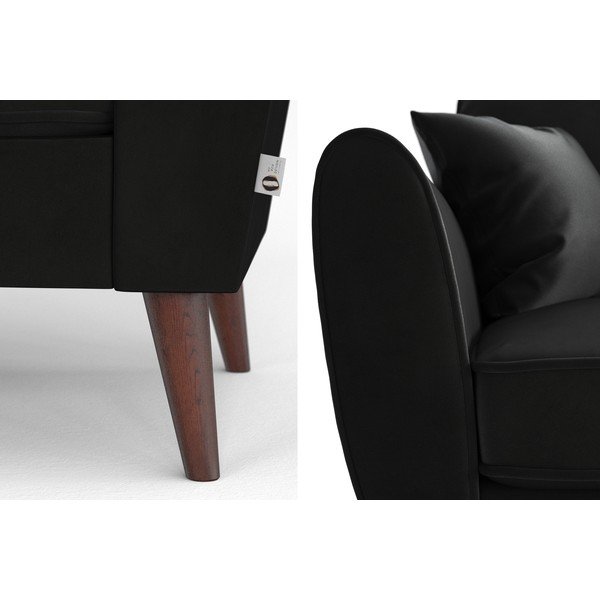 Antracitno siva žametna kotna sedežna garnitura My Pop Design Auteuil, levi kot-image-1
