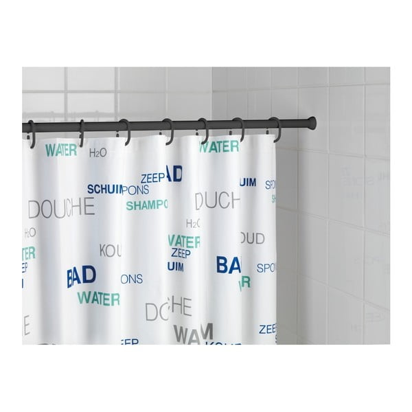 Črn teleskopski nosilec za zaveso za prho Wenko Shower Curtain Rod-image-1