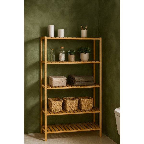 Bambusova kopalniška polica v naravni barvi 60x130 cm Skaren – Bonami Essentials-image-1