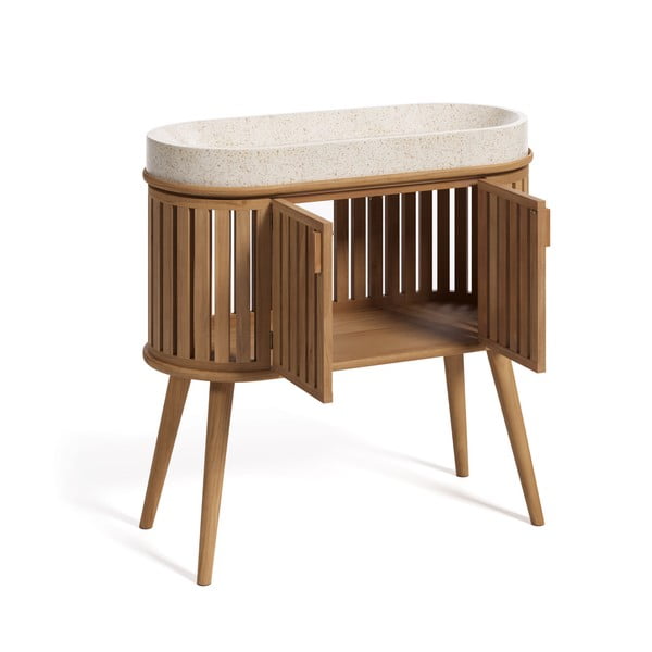 Omarica za umivalnik iz tikovine Kave Home Rokia-image-2