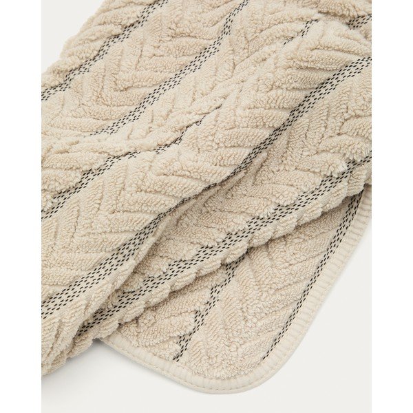 Bež frotirna bombažna brisača 50x90 cm Rune – Kave Home-image-2