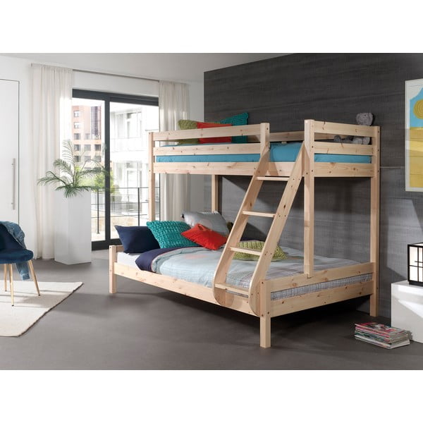 Otroški pograd iz borovega lesa Pino Martin 140x200/90x200 cm - Vipack-image-1