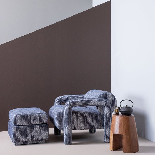 Prašno moder oblazinjen tabure Lou – WOOOD-image-3