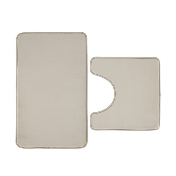 Bež kopalniške preproge za WC iz spominske pene v kompletu 2 ks 50x80 cm Anti-Bacterial – Catherine Lansfield