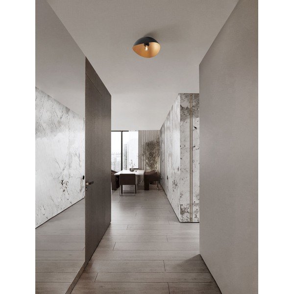 Mat črna/v zlati barvi kovinska stropna svetilka Opsi – Nova Luce-image-1