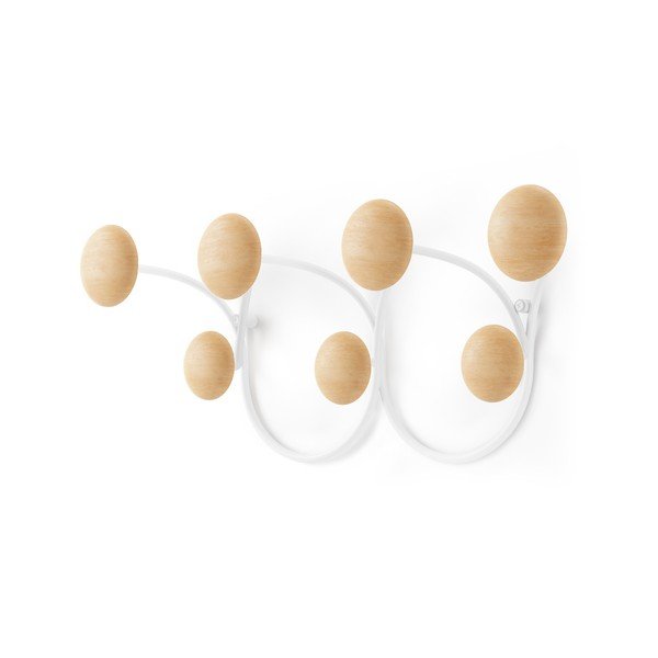 Beli stenski obešalnik iz borovega lesa Dotsy - Umbra-image-3