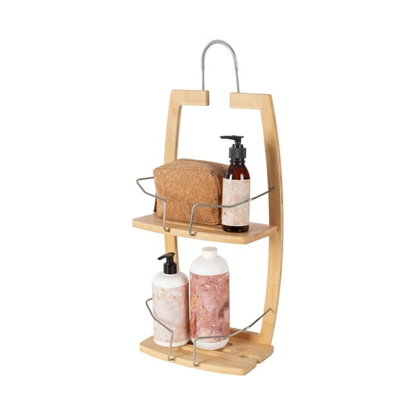 Bambusova viseča kopalniška polica v naravni barvi – Compactor-image-3