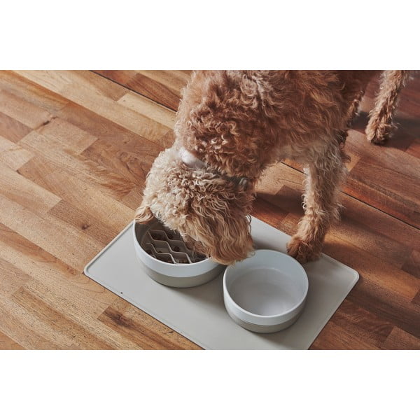 Porcelanasta posoda za hrano za pse ø 17,5 cm Coppa Greige S/M – MiaCara-image-2