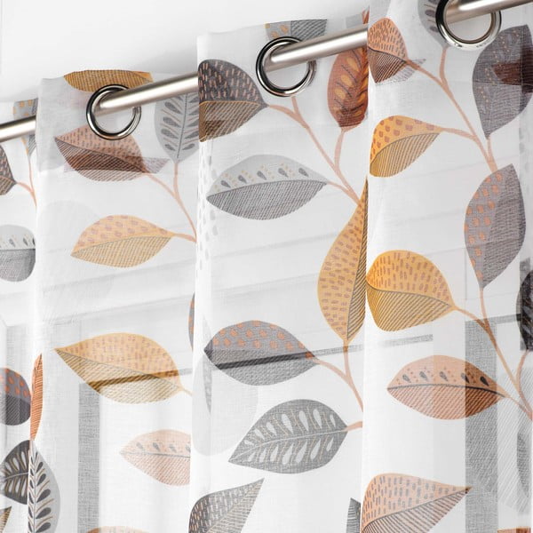 Bela prosojna zavesa iz tančice 140x280 cm Vahine – douceur d'intérieur-image-1