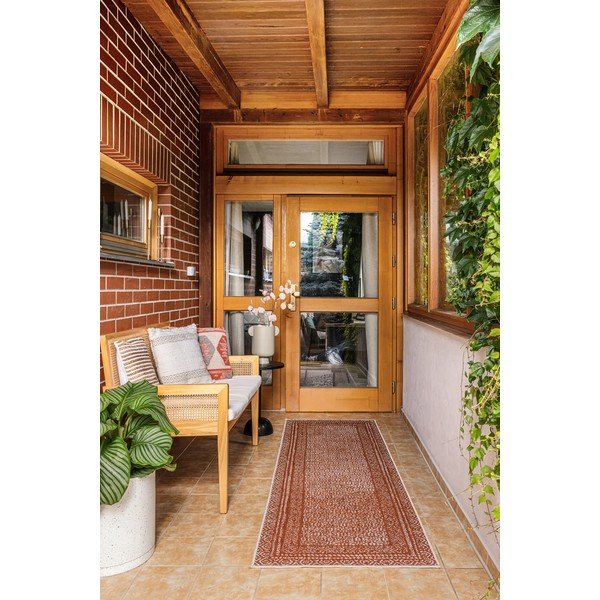 Oranžno-bel zunanji tekač Ragami Berlin, 80 x 250 cm-image-1