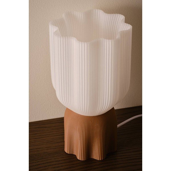 Bela/rjava plastična namizna svetilka (višina 27 cm) Camier – Jotex-image-2