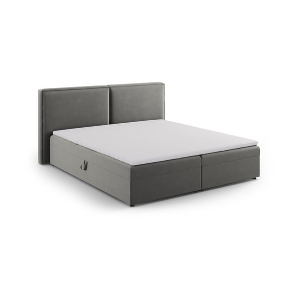 Siva boxspring postelja s prostorom za shranjevanje 160x200 cm Arendal – Cosmopolitan Design