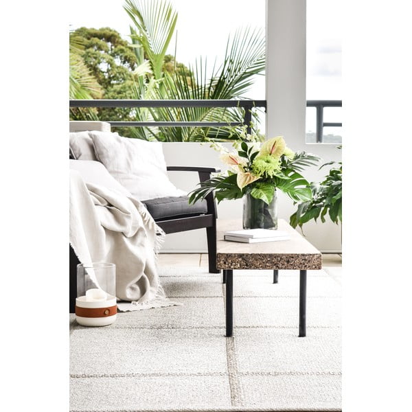 Kremno bel zunanji in notranji tekač 70x150 cm Ada Fossil – Pappelina-image-1